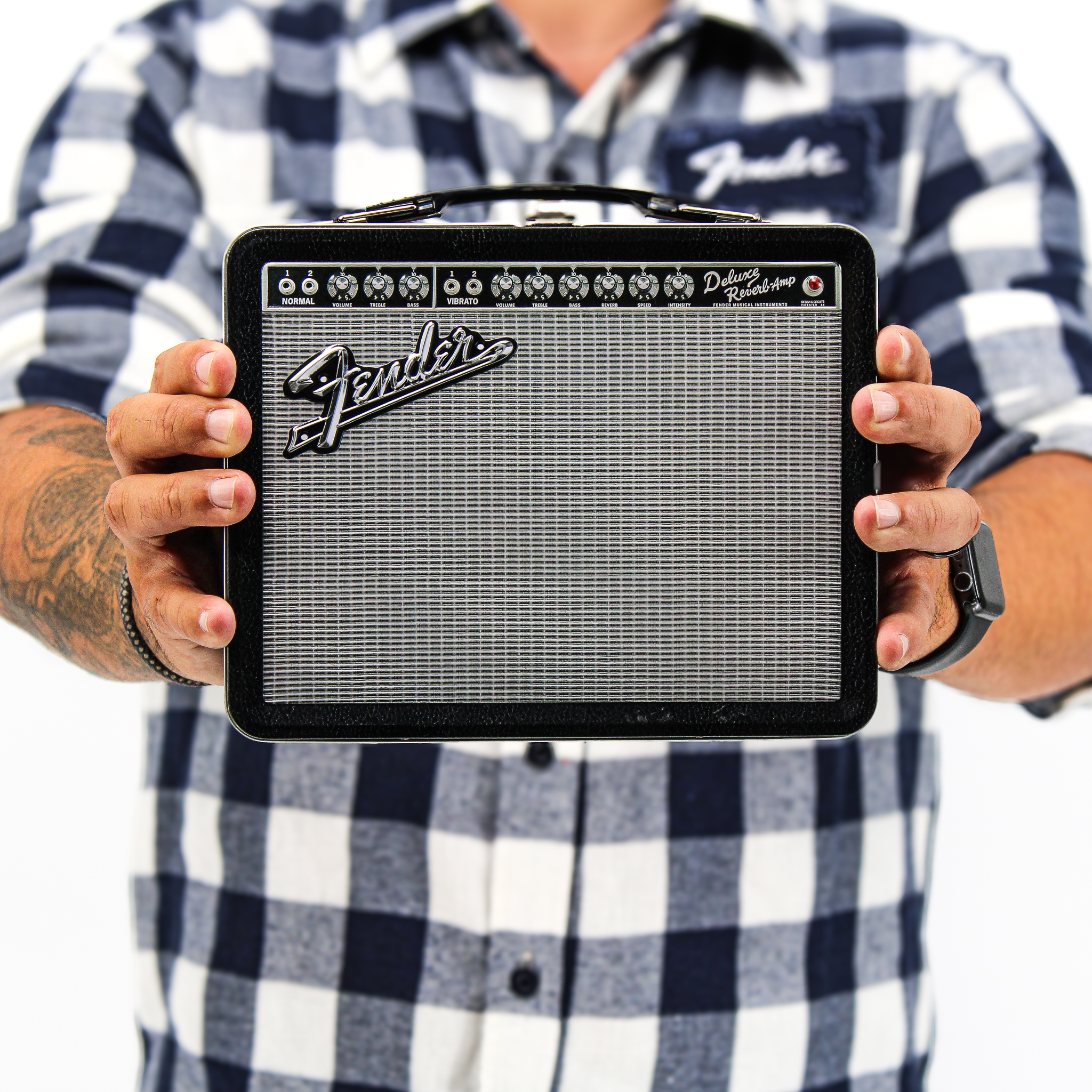 Amazon.com: P Pluginz Fender Amp Tin Lunch Box Storage Container